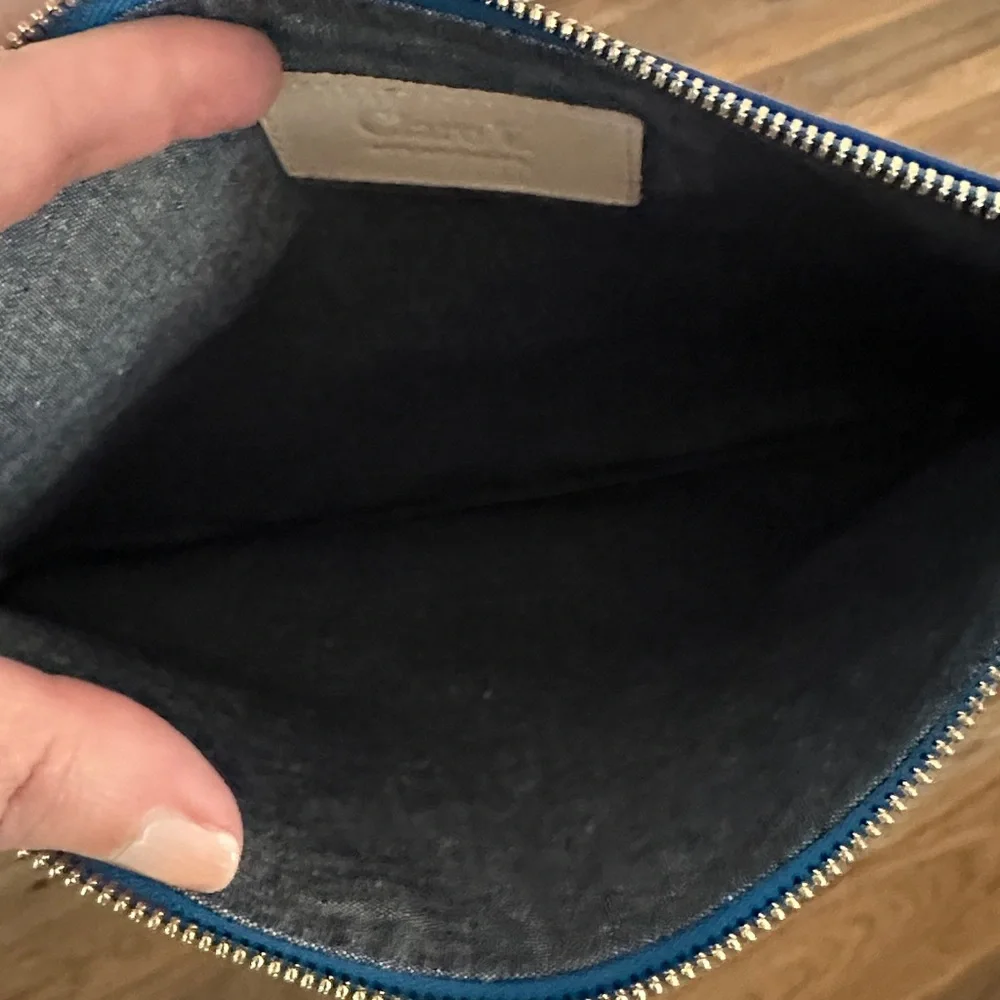 Clare V. Blue Leather Zip Flat Clutch - Picture 6 of 6